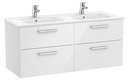 Conjunto Unik New Victoria (mueble base c/4 cajones y lavabo doble) 1190x453x515 mm, blanco brillo, (A851599806)