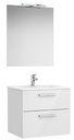 Conjunto Pack New Victoria (mueble base c/2 caj., lavabo, espejo, aplique LED) 605x453x515 mm, blanco brillo, (A851602806)