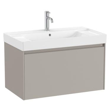 Conjunto Unik Ona (mueble base c/1 cajón y lavabo centrado de FINECERAMIC) 800x460x505 mm, gris arena, (A851685510)