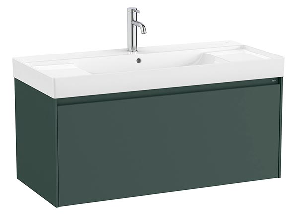 Conjunto Unik Ona (mueble base c/1 cajón y lavabo de FINECERAMIC) 1000x460x505 mm, verde mate, (A851686513)