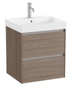 Conjunto Unik Ona (mueble base c/2 cajones y lavabo de FINECERAMIC) 550x460x645 mm, olmo oscuro, (A851687511)