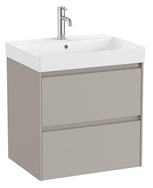 Conjunto Unik Ona (mueble base c/2 cajones y lavabo de FINECERAMIC) 600x460x645 mm, gris mate, (A851688510)