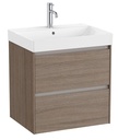 Conjunto Unik Ona (mueble base c/2 cajones y lavabo de FINECERAMIC) 600x460x645 mm, olmo oscuro, (A851688511)