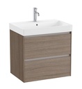 Conjunto Unik Ona (mueble base c/2 cajones y lavabo de FINECERAMIC) 650x460x645 mm, olmo oscuro, (A851689511)