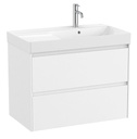 Conjunto Unik Ona (mueble base c/2 cajones y lavabo de FINECERAMIC a la derecha) 800x460x645 mm, blanco mate, (A851690509)
