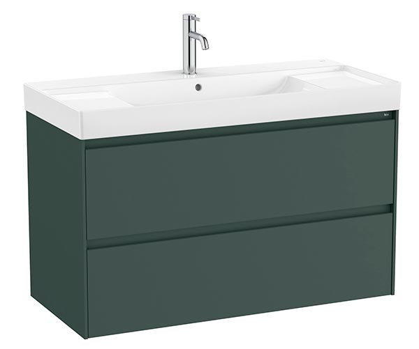 Conjunto Unik Ona (mueble base c/2 cajones y lavabo de FINECERAMIC) 1000x460x645 mm, verde mate, (A851693513)