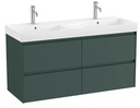 Conjunto Unik Ona (mueble base c/4 cajones y lavabo doble de FINECERAMIC) 1200x460x645 mm, verde mate, (A851694513)