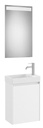 Conjunto Pack Ona (mueble base c/1 puerta, lavabo de FINECERAMIC y espejo LED) 450x260x645 mm, blanco mate, (A851696509)
