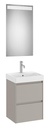 Conjunto Pack Ona (mueble base compacto c/2 cajones, lavabo FINECERAMIC y espejo LED) 450x360x645 mm, gris mate, (A851697510)