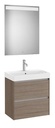 Conjunto Pack Ona (mueble base compacto c/2 cajones, lavabo FINECERAMIC y espejo LED) 600x360x645 mm, olmo oscuro, (A851700511)