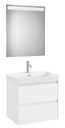 Conjunto Pack Ona (mueble base c/2 cajones, lavabo de FINECERAMIC y espejo LED) 650x460x645 mm, blanco mate, (A851705509)