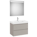 Conjunto Pack Ona (mueble base c/2 cajones, lavabo de FINECERAMIC cen. y espejo LED) 800x460x645 mm, gris arena, (A851707510)