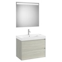 Conjunto Pack Ona (mueble base c/2 cajones, lavabo de FINECERAMIC cen. y espejo LED) 800x460x645 mm, roble claro, (A851707512)