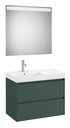 Conjunto Pack Ona (mueble base c/2 cajones, lavabo de FINECERAMIC izq. y espejo LED) 800x460x645 mm, verde mate, (A851708513)