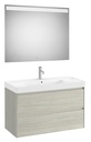 Conjunto Pack Ona (mueble base c/2 cajones, lavabo de FINECERAMIC y espejo LED) 1000x460x645 mm, roble claro, (A851709512)