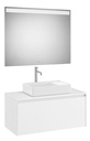 Conjunto Pack Ona (mueble base c/1 cajón, lavabo FINECERAMIC sobreenc., espejo LED) 994x457x443 mm, blanco mate, (A851714509)