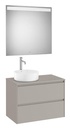 Conjunto Pack Ona (mueble base c/2 caj., lav. FINECERAMIC sobreenc. izq., espejo LED) 794x457x583 mm, gris mate, (A851717510)