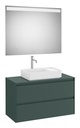 Conjunto Pack Ona (mueble base c/2 caj., lav. FINECERAMIC sobreenc. y espejo LED) 994x457x583 mm, verde mate, (A851718513)