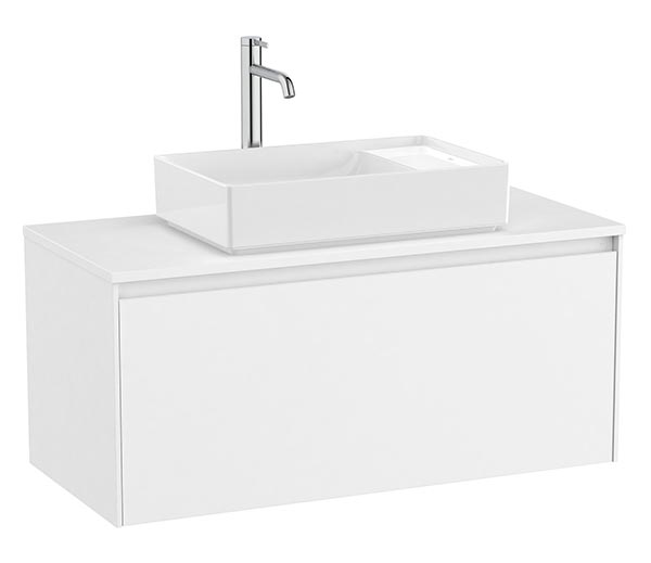 Mueble base Ona c/1 cajón, p/lavabo de sobre encimera, 994x457x443 mm, blanco mate, (A851726509)