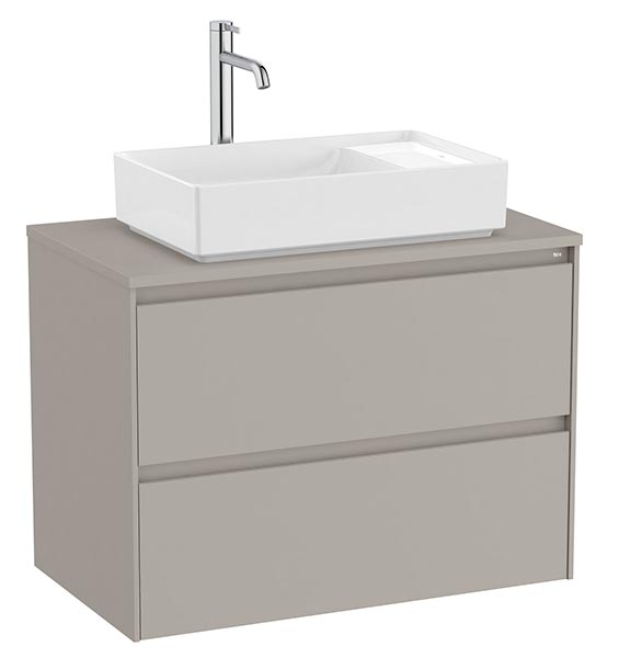 Mueble base Ona c/2 cajones, p/lavabo de sobre encimera centrado, 794x457x583 mm, gris mate, (A851728510)