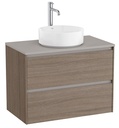 Mueble base Ona c/2 cajones, p/lavabo de sobre encimera centrado, 794x457x583 mm, olmo oscuro, (A851728511)