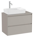 Mueble base Ona c/2 cajones, p/lavabo de sobre encimera a la izquierda, 794x457x583 mm, gris mate, (A851729510)