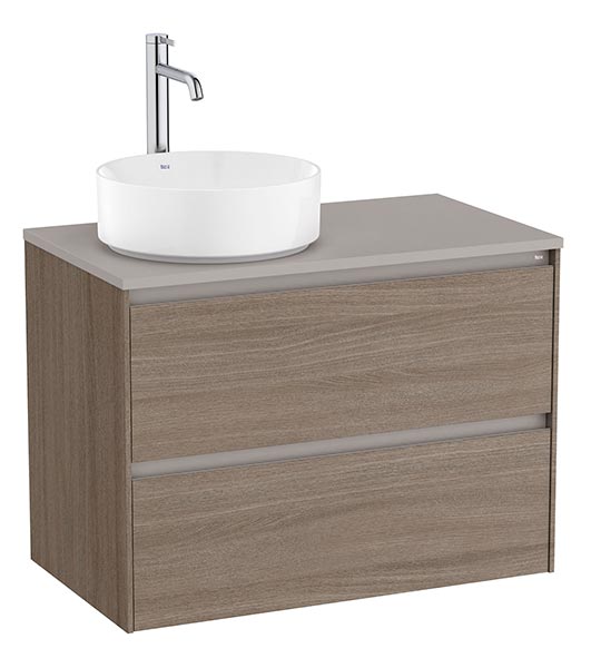 [PROCA851729511] Mueble base Ona c/2 cajones, p/lavabo de sobre encimera a la izquierda, 794x457x583 mm, olmo oscuro, (A851729511)