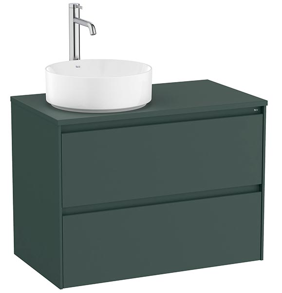 [PROCA851729513] Mueble base Ona c/2 cajones, p/lavabo de sobre encimera a la izquierda, 794x457x583 mm, verde mate, (A851729513)