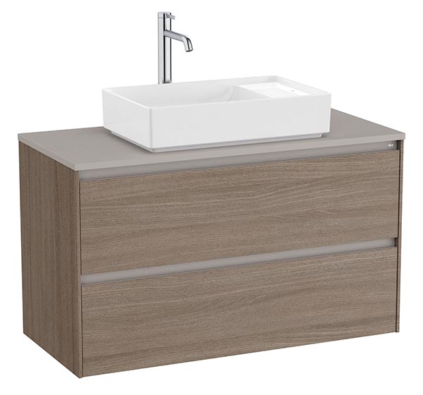 [PROCA851730511] Mueble base Ona c/2 cajones, p/lavabo de sobre encimera, 994x457x583 mm, olmo oscuro, (A851730511)