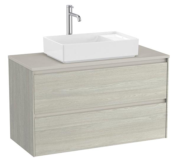 Mueble base Ona c/2 cajones, p/lavabo de sobre encimera, 994x457x583 mm, roble claro, (A851730512)