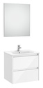 Conjunto Pack Tenet (mueble base c/2 cajones, lavabo, espejo y aplique LED) 585x460x565 mm, blanco brillo, (A851785806)