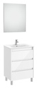 Conjunto Pack Tenet (mueble base c/3 cajones, lavabo, espejo y aplique LED) 585x460x740 mm, blanco brillo, (A851789806)