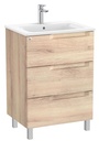Conjunto Aleyda Unik (mueble base c/3 cajones y lavabo) 605x460x740 mm, beige madera, (A851821524)