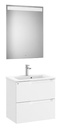 Conjunto Aleyda Pack (mueble base compacto c/2 cajones, lavabo y espejo LED) 605x380x565 mm, blanco mate, (A851830509)