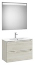 Conjunto Aleyda Pack (mueble base compacto c/2 cajones, lavabo y espejo LED) 805x380x565 mm, blanco madera, (A851832525)