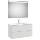 Conjunto Aleyda Pack (mueble base c/2 cajones, lavabo centrado y espejo LED) 1005x460x565 mm, gris piedra, (A851839514)