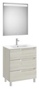 Conjunto Aleyda Pack (mueble base c/3 cajones, lavabo y espejo LED) 705x460x740 mm, blanco madera, (A851842525)