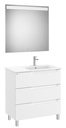Conjunto Aleyda Pack (mueble base c/3 cajones, lavabo a la derecha y espejo LED) 805x460x740 mm, blanco mate, (A851843509)