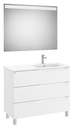 Conjunto Aleyda Pack (mueble base c/3 cajones, lavabo a la derecha y espejo LED) 1005x460x740 mm, blanco mate, (A851846509)