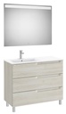 Conjunto Aleyda Pack (mueble base c/3 cajones, lavabo a la izquierda y espejo LED) 1005x460x740 mm, blanco madera, (A851848525)