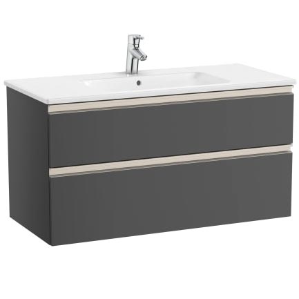 Conjunto Unik The Gap (mueble base c/2 cajones y lavabo centrado) 1005x460x537 mm, nogal, (A851852517)