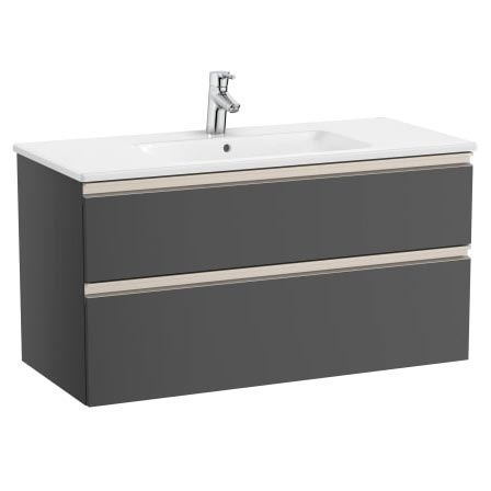 Conjunto Unik The Gap (mueble base c/2 cajones y lavabo centrado) 1005x460x537 mm, azul mate, (A851852548)