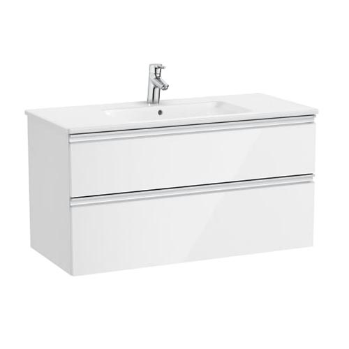 Conjunto Unik The Gap (mueble base c/2 cajones y lavabo centrado) 1005x460x537 mm, blanco brillo, (A851852806)