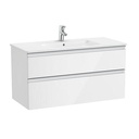 Conjunto Unik The Gap (mueble base c/2 cajones y lavabo centrado) 1005x460x537 mm, blanco brillo, (A851852806)