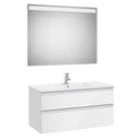 Conjunto Pack The Gap (mueble base c/2 cajones, lavabo centrado y espejo LED) 1005x460x537 mm, blanco brillo, (A851854806)