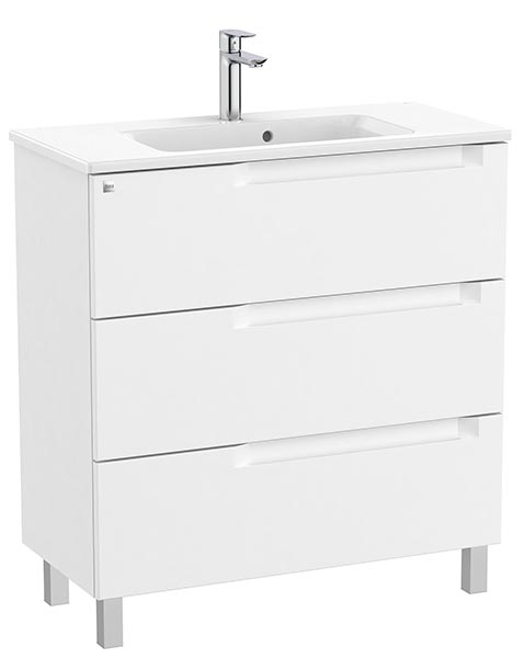 Conjunto Aleyda Unik (mueble base compacto c/3 cajones y lavabo) 805x380x740 mm, blanco mate, (A851884509)