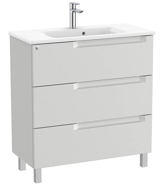 Conjunto Aleyda Unik (mueble base compacto c/3 cajones y lavabo) 805x380x740 mm, gris piedra, (A851884514)