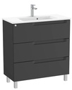 Conjunto Aleyda Unik (mueble base compacto c/3 cajones y lavabo) 805x380x740 mm, negro mate, (A851884523)