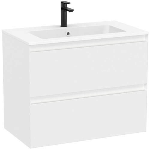 Conjunto Unik Tenue (mueble base c/2 cajones y lavabo) 805x460x650 mm, blanco mate, (A851934529)