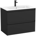 Conjunto Unik Tenue (mueble base c/2 cajones y lavabo) 805x460x650 mm, negro mate, (A851934532)